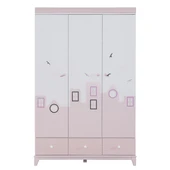 Montessori Çocuk Odası - City Montessori 3 Kapılı Dolap, Yavrulu Yatak - Pembe thumbnail 5