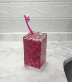 2 ADET DİŞ FIRÇALIK KALPLİ AKRİLİK 6X6X12CM BANYO SETİ - 2