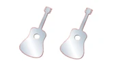 2 ADET DEFTER STİCKER,LAPTOP STİCKER  AYNALI  GİTAR ŞEKİLLİ 34X15X0,6CM - 2