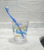 2 ADET DİŞ FIRÇALIK VE MACUN KABI DENİZ DESEN AKRİLİK 8X8X9CM BANYO SETİ - 2