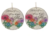 2 ADET ASILABİLİR BALKON VE BAHÇE SÜSÜ PAPATYALI,ANNE TEMALI YUVARLAK 15X15X1,1CM DUVAR SÜSÜ,TAŞI BALKON,BAHÇE VE ODA DEKOR  HOŞGELDİNİZ TABLO,TABELA - 1