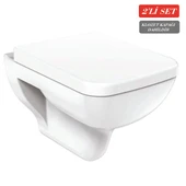 Creavit Bene Asma Klozet (BN320.00) + Bene Yavaş Kapanan Kapak 2'li Set - 1