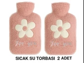 2 ADET SICAK SU TORBASI PELUŞ PAPATYA DESENLİ PEMBE  21x13,5x2cm 500 ml thumbnail 3
