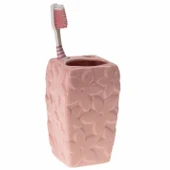 2 ADET SERAMİK DİŞ FIRÇALIK ÇİÇEKLİ PEMBE MODEL 7X7X12CM  BANYO SETİ thumbnail 3
