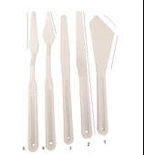 Spatula Seti plastik, akrilik, yağlı boya, hobi, modelaj, esnek ve ergonomik 5'li set - 2