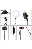 Yussraw Güçlendirilmiş Profesyonel Alüminyum Döküm Ayak Sağlam Dayanıklı Vidalı Tripod Ayağı Ring Lıgh - 3