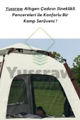 Yussraw 4-8 kişi 6 gen kamp çadırı taşınabilir otomatik çadır güneşlik kamp hızlı açık çadır 280*280*160 - 5