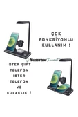 Yussraw kablosuz şarj Yeni çok fonksiyonlu4'ü 1 arada 15W hızlı şarj kablosuz şarj katlanabilir masa lambası - 5