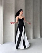 Askılı Beyaz Detaylı Maxı Kadın Elbise thumbnail 1