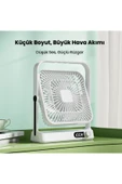 Yussraw Mini Taşınabilir ayarlanabilir Çok Fonksiyonlu Şarjlı Fan Sessiz Öğrenci Yatak Odası Ofis Dijital - 1