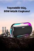 Yussraw Taşınabilir bluetooth-Karaoke Çift Mikrofon Kablosuz Hoparlör 80w rgb ışıklı A-kalite - 4