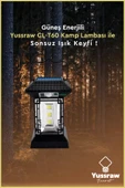 Yussraw solar aydınlatma güneş enerjili kamp lambası sensörlü ve usb sarjlı+güneş enerji - 6