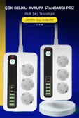 Yussraw Pro P10 3x Priz 3000W Akım Korumalı 4x USB 2x Type-C Girişli Çoklu Priz - 5