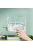 Yussraw Mini Taşınabilir ayarlanabilir Çok Fonksiyonlu Şarjlı Fan Sessiz Öğrenci Yatak Odası Ofis Dijital - 7