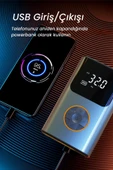 Yussraw 4000 MaH Şarjlı Taşınabilir Araba Lastik Hava Top Şişirme Pompası Led Işıklı Dijital Hava Kompresörü - 4
