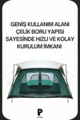 post alley Geniş Aileler İçin Kamp Çadırı | 430x305x203 cm | Su Geçirmez | Çelik Borulu - 4