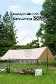 Yussraw Güneşlik Tente Plaj, Kamp Dayanıklı Oxfor Kumaş Su Geçirmez Gölgelik Çadır 500*300 Cm - 6