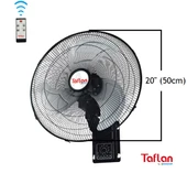 TAFLAN - KAŞKAR FAW-20R SANAYİ TİPİ 130W UZAKTAN KUMANDALI DUVAR VANTİLATÖRÜ 20'' - 1