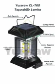 Yussraw solar aydınlatma güneş enerjili kamp lambası sensörlü ve usb sarjlı+güneş enerji - 4