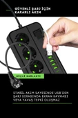 Yussraw Pro P10 3x Priz 3000W Akım Korumalı 4x USB 2x Type-C Girişli Çoklu Priz - 5