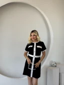 Kadın Kısa Kollu Bisiklet Yaka önden Düğmeli Modal Elbise thumbnail 4