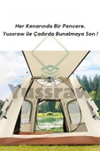 Yussraw 4-8 kişi 6 gen kamp çadırı taşınabilir otomatik çadır güneşlik kamp hızlı açık çadır 280*280*160 - 7