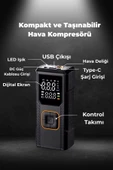 Yussraw Dijital Göstergeli Led Işıklı Taşınabilir 4500mAh Araç Lastik Şişirme Hava Kompresörü - 4