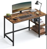 Vasagle Masa, Bilgisayar Masası, PC Masası, Ofis Masası, Ofis, Oturma Odası, Çelik Çerçeve, Endüstriyel Tasarım, Vintage Kahverengi - Siyah LWD47X Outlet - 1