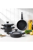 Etna Yanmaz Yapışmaz Tencere Seti 7 Parça-siyah thumbnail 1