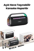 Yussraw Taşınabilir bluetooth-Karaoke Çift Mikrofon Kablosuz Hoparlör 80w rgb ışıklı A-kalite - 3