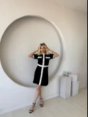 Kadın Kısa Kollu Bisiklet Yaka önden Düğmeli Modal Elbise thumbnail 1