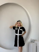 Kadın Kısa Kollu Bisiklet Yaka önden Düğmeli Modal Elbise thumbnail 3