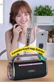 Yussraw Taşınabilir bluetooth-Karaoke Çift Mikrofon Kablosuz Hoparlör 80w rgb ışıklı A-kalite - 7
