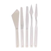 Spatula Seti plastik, akrilik, yağlı boya, hobi, modelaj, esnek ve ergonomik 5'li set - 1