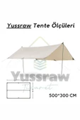 Yussraw Güneşlik Tente Plaj, Kamp Dayanıklı Oxfor Kumaş Su Geçirmez Gölgelik Çadır 500*300 Cm - 4