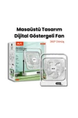 Yussraw Mini Taşınabilir ayarlanabilir Çok Fonksiyonlu Şarjlı Fan Sessiz Öğrenci Yatak Odası Ofis Dijital - 2