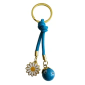 Mavi Toplu Papatyalı İp Anahtarlık - 1