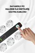 Yussraw Pro P11 6x Priz 3000W Termal Akım Korumalı 4x USB 2x Type-C Girişli Çoklu Priz - 7