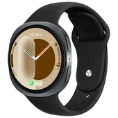 Samsung Galaxy Watch 8 44mm 40mm İle Uyumlu Klasik PureLux Soft Silikon Kordon  Siyah thumbnail 6