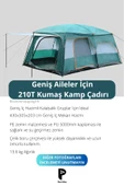 post alley Geniş Aileler İçin Kamp Çadırı | 430x305x203 cm | Su Geçirmez | Çelik Borulu - 2