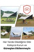 Yussraw Güneşlik Tente Plaj, Kamp Dayanıklı Oxfor Kumaş Su Geçirmez Gölgelik Çadır 600*300 Cm - 8