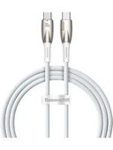 Baseus Glimmer Series 100 W Beyaz 1 m Type-C to Type-C Hızlı Şarj Kablosu - 1