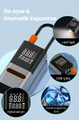 Yussraw Hava Kompresörü 4000 mAh 4IN1 Şarjlı+Araç Taşınabilir Araç Lastik Top Şişirme Pompası Oto - 6