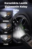Yussraw Dijital Göstergeli Led Işıklı Taşınabilir 4500mAh Araç Lastik Şişirme Hava Kompresörü - 7