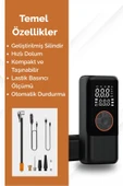Yussraw 4500 MaH Şarjlı Taşınabilir Araba Lastik Hava Top Şişirme Pompası Led Işıklı Dijital Hava Kompresörü - 3