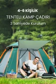 Yussraw 4-6 Kişilik Tam Otomatik Tenteli Kamp Çadırı dış 240x240x160 - 2
