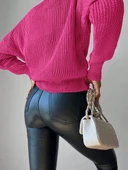 Kadın Uzun Kollu Düğme Detay Triko Bluz thumbnail 5