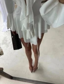 Kadın Dalgıç Kumaş Fırfırlı Elbise thumbnail 2