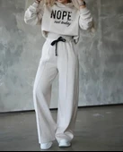 Kadın Uzun Kollu Nope Baskılı Beli Ribanalı Ikili Takım thumbnail 4