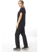 Cerrahi Doktor Scrubs Hemşire Forması Siyah Takım Terrycoton - 2